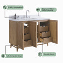 Fully Assembled 48" Freestanding Single Sink Light Coffee Bathroom Vanity by HouseOfZazla