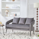 Open Back Loveseat Settee With 3 Pillows by Unique Piece Furniture
