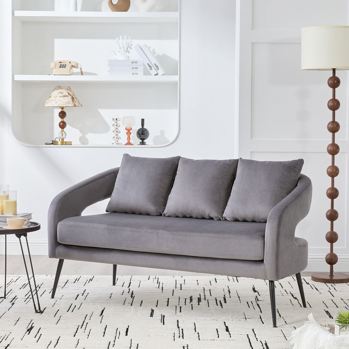 Open Back Loveseat Settee With 3 Pillows, photo 18 of 28