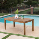 Wilson Expandable Dining Table With Slat Design - Teak Acacia Wood by HouseOfZazla