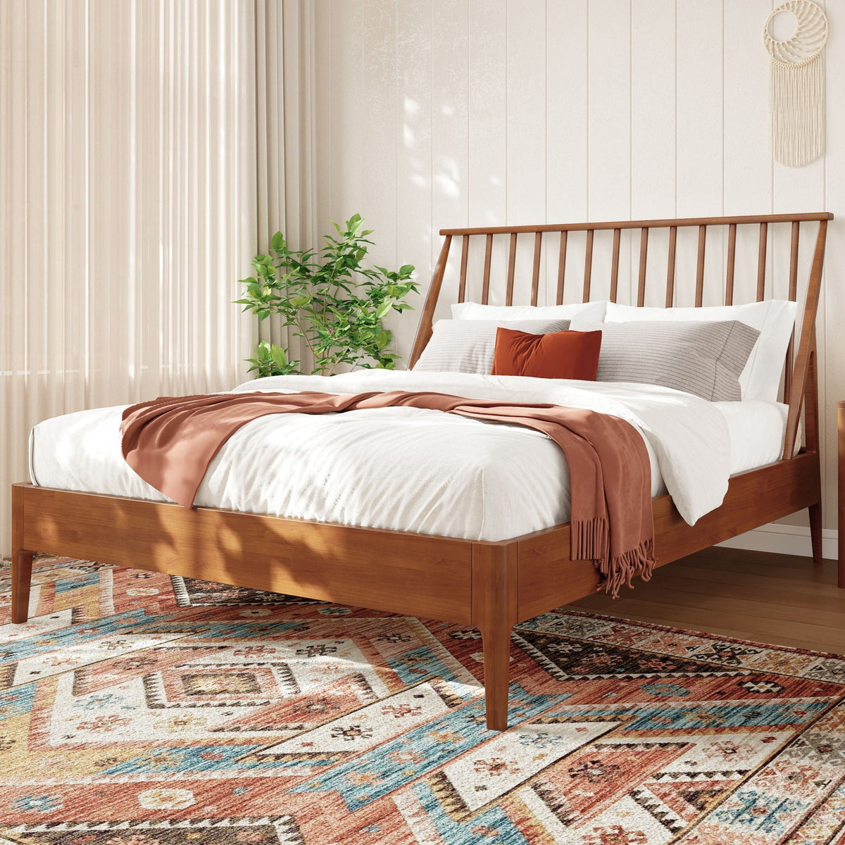 Bohemian Platform Bed With Tall Headboard, photo 18 of 28