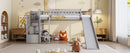 Loft Stairway Bed With 2 Drawers, Convertible Ladder And Slide by HouseOfZazla