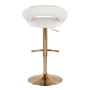 Posh - Contemporary / Glam Adjustable Barstool With Swivel With Rounded T Footrest (Set of 2) by HouseOfZazla