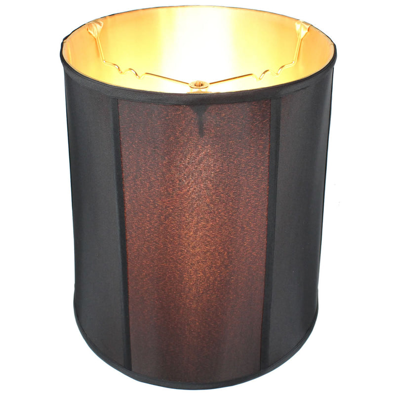 14"W x 15"H Black Fabric Drum lamp Shade with Gold Liner