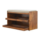 Pull Out Shoe Bench - Chestnut / Mud Linen by Unique Piece Furniture