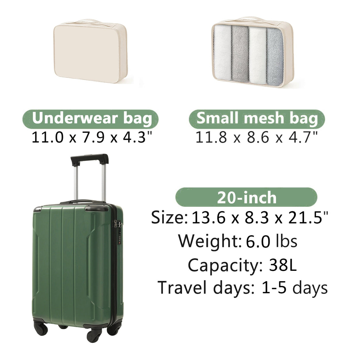 20-Inch Hardshell Carry-On Luggage, photo 2 of 10