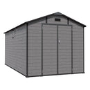 8x14 FT Plastic Outdoor Storage Shed - Lockable Resin Tool Shed with 2 Window & 3 Air vents by HouseOfZazla