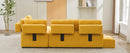 91.73" L-shaped Sofa Sectional Sofa Couch with 2 Stools and 2 Lumbar Pillows for Living Room, Yellow
