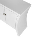 Refined Industrial 4 Door Credenza With Arc Legs & Clasps by Unique Piece Furniture