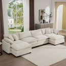 Modern Oversized Modular Cushion Sofa With Ottoman, Low Back, Deep Seating Sofa Set by Unique Piece Furniture