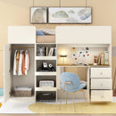 Loft Bed With Built In Wardrobe, Desk, Shelves, And Drawers by HouseOfZazla