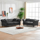 Chesterfield 3 And 2 Seater Sofa Set, High Tech Fabric Upholstered Couch For Living Room by HouseOfZazla