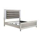 Modern Panel Bed Wit Tufted Design And Integrated LED Lighting