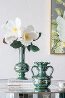 Round Dining Table With Elegant Floral Design And Mirrored - Silver Multi by HouseOfZazla