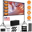 100inch Projector Screen with Stand 16:9 4K HD Rear Front Wrinkle-Free Portable And Foldable Movie Screen with Carry Bag For Indoor Outdoor Home Theat