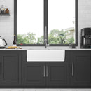 Ceramic Farmhouse Sink With Deep Basin And Stainless Steel Grid