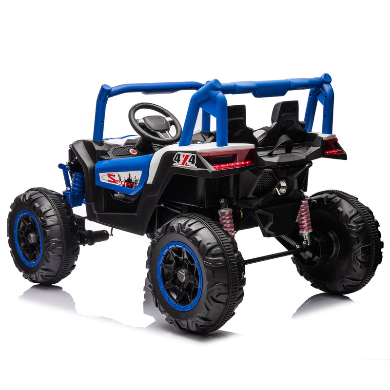 24V Ride On XXL UTV car for kid,2seater with two safety belts, Side by Side 4x4 Ride on Off-Road Truck with Parent Remote Control, Battery Powered Electric Car w/High Low Speed, two safety belts.