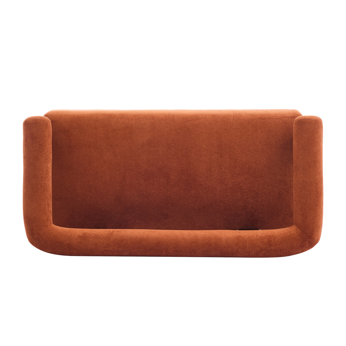 Round Armrest Loveseat (Dark Orange + Brown), photo 6 of 10