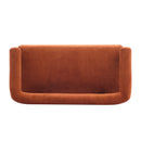 Round Armrest Loveseat (Dark Orange + Brown) by HouseOfZazla