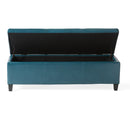 Upholstered PU Leather Storage Ottoman, Solid Wooden Legs by HouseOfZazla