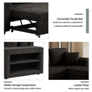 Modern L-Shape 3 Seat Reversible Sectional Couch, Pull Out Sleeper Sofa With Storage Chaise And 2 Stools For Living Room Furniture Set by HouseOfZazla