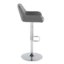 Daniella - Contemporary Adjustable Barstool With Swivel With Rounded Rectangle Footrest (Set of 2) by HouseOfZazla