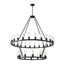 52 Inch Black Wagon Wheel Chandelier, 36-Lights