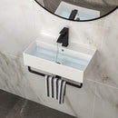 Wall Mounted Rectangular Bathroom Sink With Towel Bar by HouseOfZazla