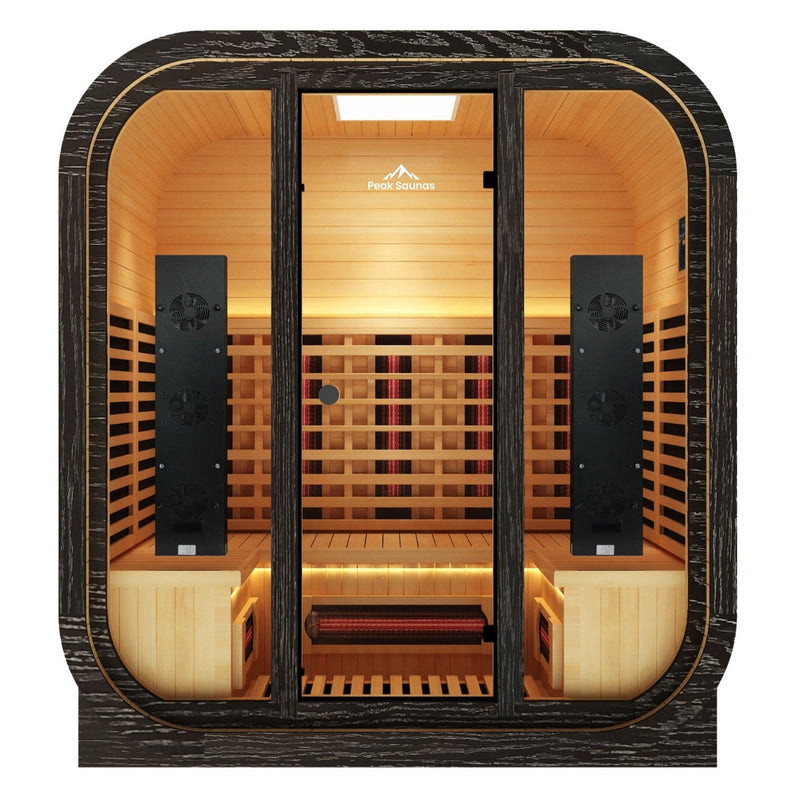Peak Saunas El Capitan 4-Person Outdoor Full Spectrum Infrared Sauna with XL Medical-Grade Red Light Therapy and Smart WiFi App Control