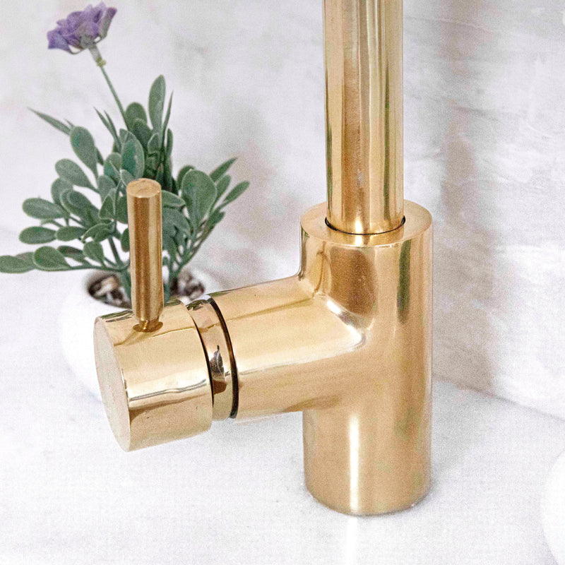 Elegant Unlacquered Brass Single-Hole Basin Faucet - BRASSMA