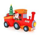 8.6 Feet Lighted Christmas Inflatable Train with Santa Claus Deer by LJGDeals