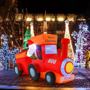 8.6 Feet Lighted Christmas Inflatable Train with Santa Claus Deer by LJGDeals