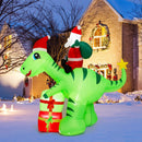 8 Feet Lighted Christmas Inflatable Santa Claus Dinosaur Decoration with Gift Boxes by LJGDeals