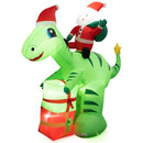 8 Feet Lighted Christmas Inflatable Santa Claus Dinosaur Decoration with Gift Boxes by LJGDeals