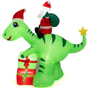 8 Feet Lighted Christmas Inflatable Santa Claus Dinosaur Decoration with Gift Boxes by LJGDeals