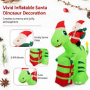 8 Feet Lighted Christmas Inflatable Santa Claus Dinosaur Decoration with Gift Boxes by LJGDeals
