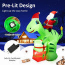 8 Feet Lighted Christmas Inflatable Santa Claus Dinosaur Decoration with Gift Boxes by LJGDeals