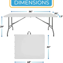 4ft/6ft Portable Plastic Folding Table – Indoor & Outdoor Dining by 2Dropme