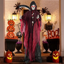 8 Feet Halloween Standing Grim Reaper with Terrifying Sounds and Lighted Eyes by LJGDeals