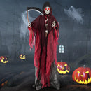 8 Feet Halloween Standing Grim Reaper with Terrifying Sounds and Lighted Eyes by LJGDeals