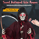 8 Feet Halloween Standing Grim Reaper with Terrifying Sounds and Lighted Eyes by LJGDeals