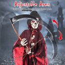 8 Feet Halloween Standing Grim Reaper with Terrifying Sounds and Lighted Eyes by LJGDeals