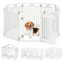 8-Panel Tall Plastic Dog Fence Indoor Outdoor Puppy Pen with Locking Door-White by LJGDeals