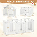 8-Panel Tall Plastic Dog Fence Indoor Outdoor Puppy Pen with Locking Door-White by LJGDeals