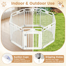 8-Panel Tall Plastic Dog Fence Indoor Outdoor Puppy Pen with Locking Door-White