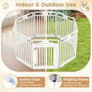 8-Panel Tall Plastic Dog Fence Indoor Outdoor Puppy Pen with Locking Door-White by LJGDeals