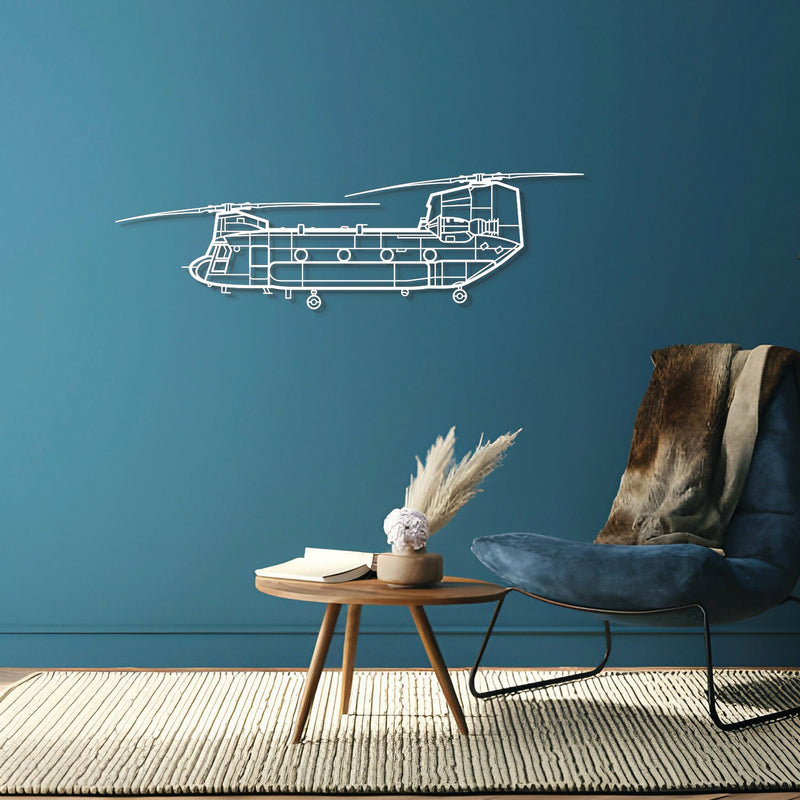 Chinook CH-47 Metal Aircraft Wall Art - NCP0047