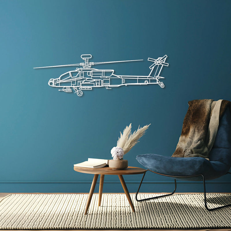 AH-64D Apache Metal Aircraft Wall Art - NCP0026