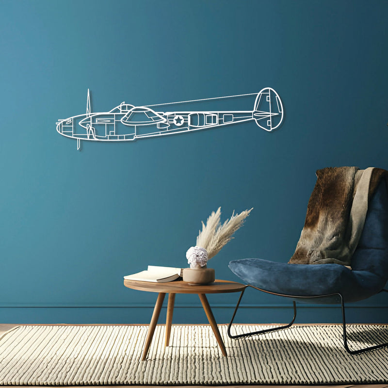 P-38L Lightning 1945 Metal Aircraft Wall Art - NCP0237