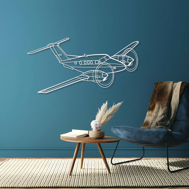 King Air F90 Angle Metal Aircraft Wall Art - NCP0388